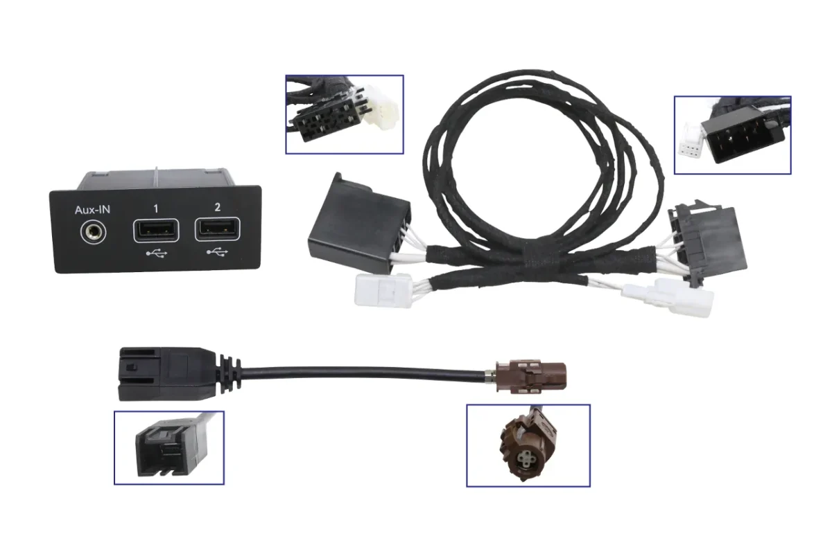 Komplettset Multimedia USB Buchse bei Nachrüstung Media Connect für Smart Fortwo/Forfour 453 – Bild 1